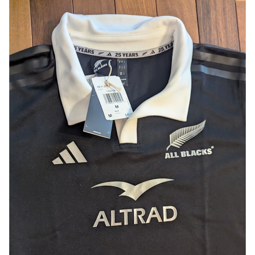 Adidas All Blacks Home Jersey Black Men's $95 NWT IX3112 Rugby Football Medium - Picture 5 of 8